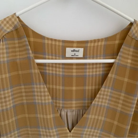 Aritzia Cairo gold Macee blouse (checkered blouse) - Picture 6 of 14